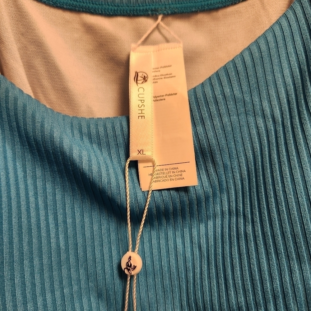 3/$25 Cupshe teal torquise one piece swim XL adjustable scoop neck bathing suit - Picture 6 of 12